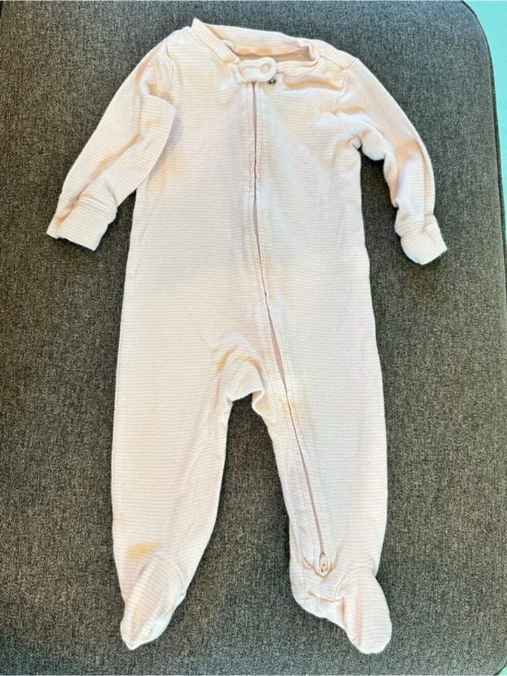 🤑EU Carter's Light Pink Striped Sleep & Play Footed Romper🤑